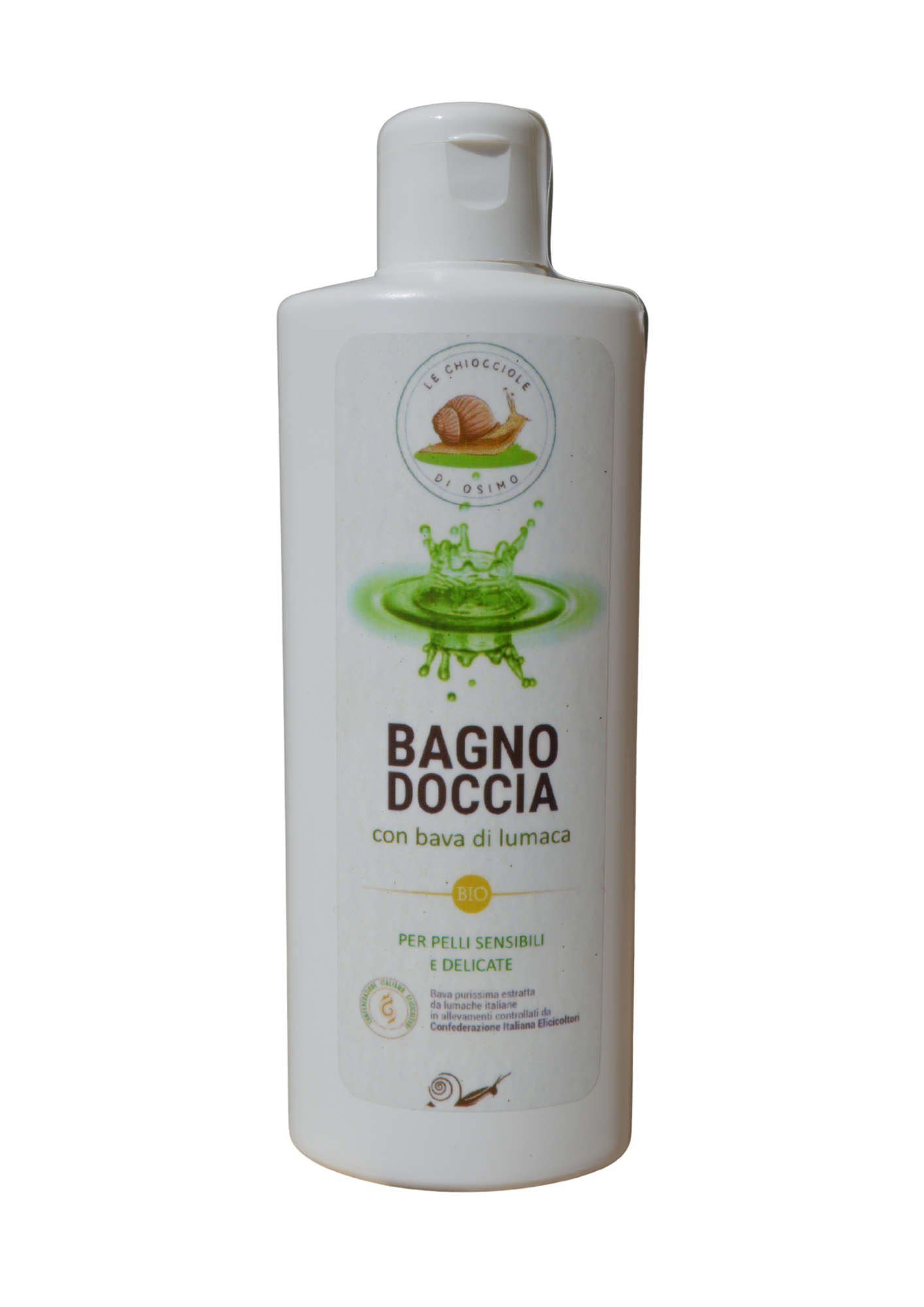 Bagno doccia con bava di lumaca, aloe vera, calendula e olio extravergine d’oliva idratante e purificante