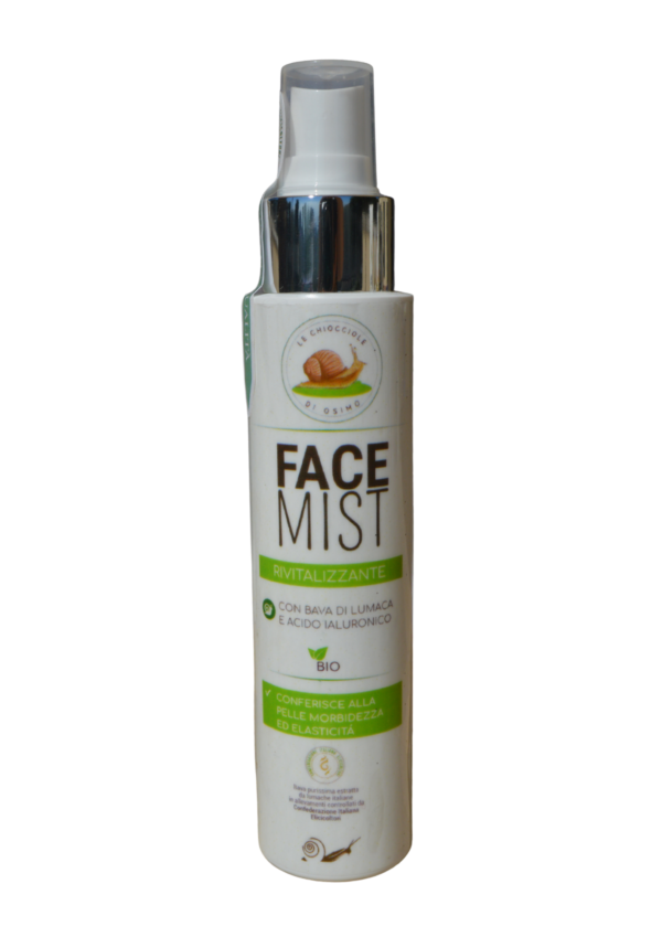 Face mist con bava di lumaca, acido ialuronico e tè verde rivitalizzante e lenitivo per pelle luminosa