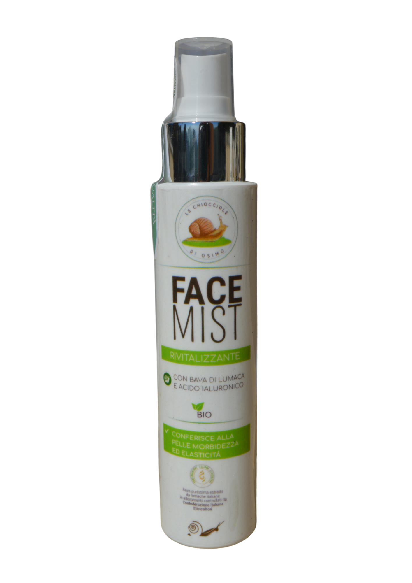 Face mist con bava di lumaca, acido ialuronico e tè verde rivitalizzante e lenitivo per pelle luminosa