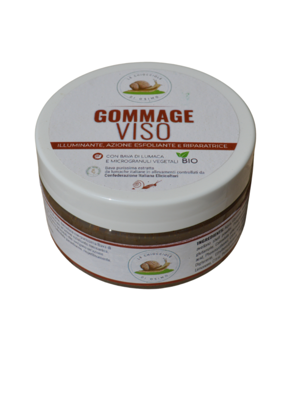 Gommage viso con bava di lumaca, alga spirulina e olio di mandorle dolci esfoliante e illuminante