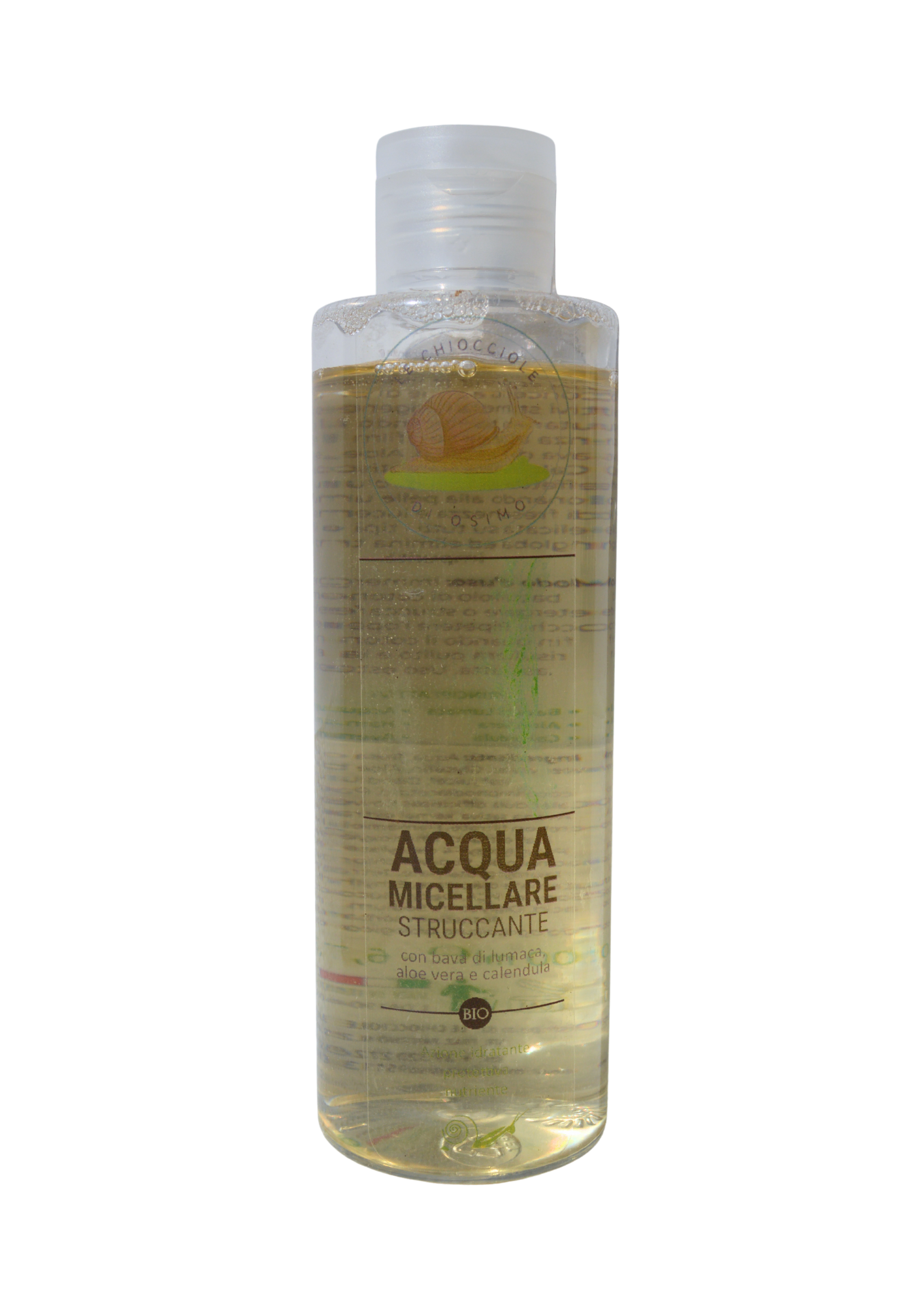 Acqua micellare con bava di lumaca, aloe, avena e calendula lenitiva e rigenerante per la pelle
