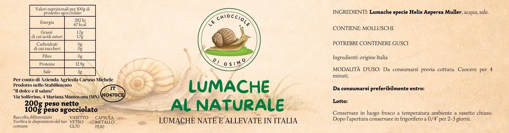 Lumache al naturale - 200g - immagine 2
