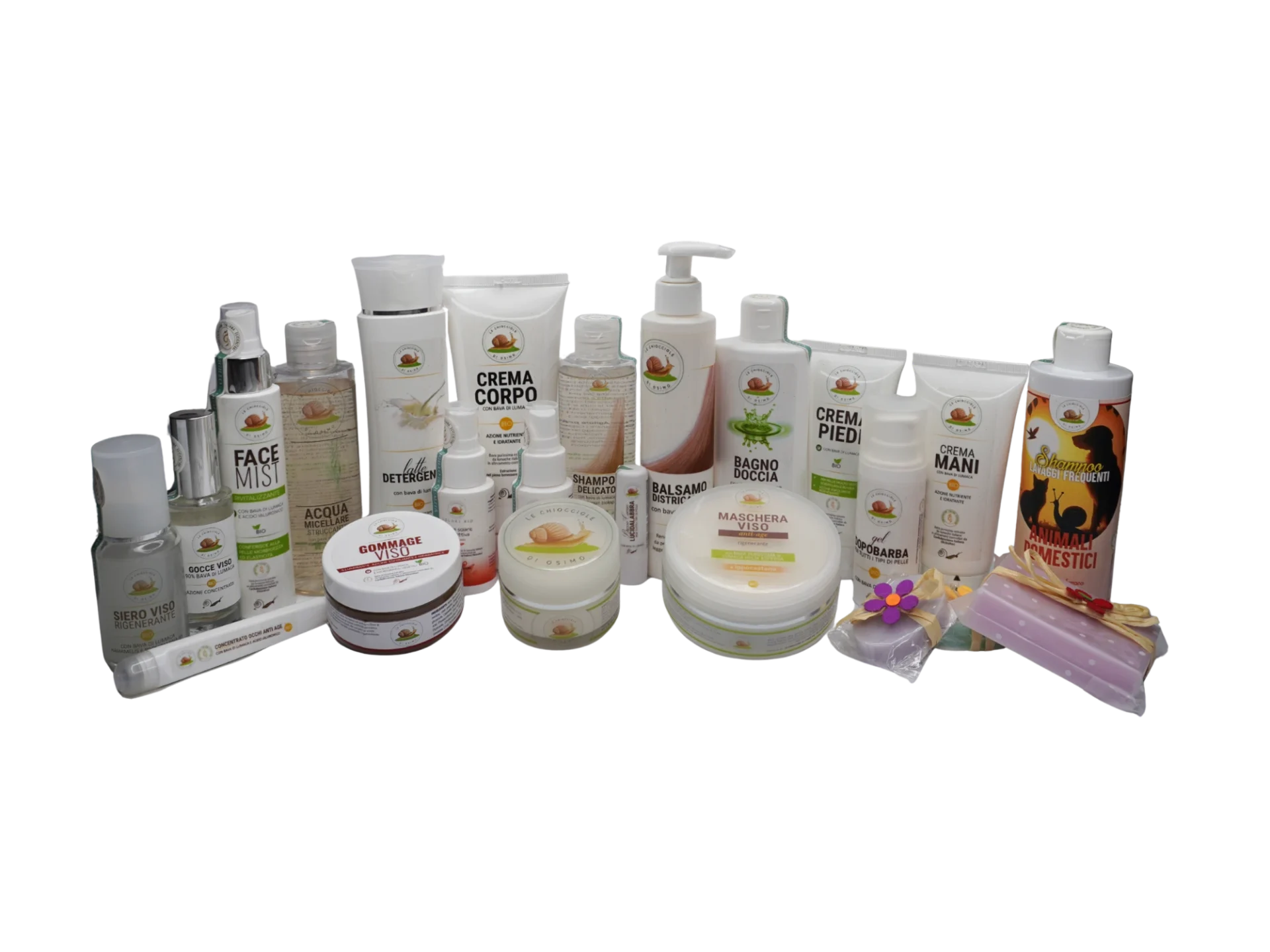 prodotti di cosmesi a base di bava di lumaca de Le chiocciole di Osimo