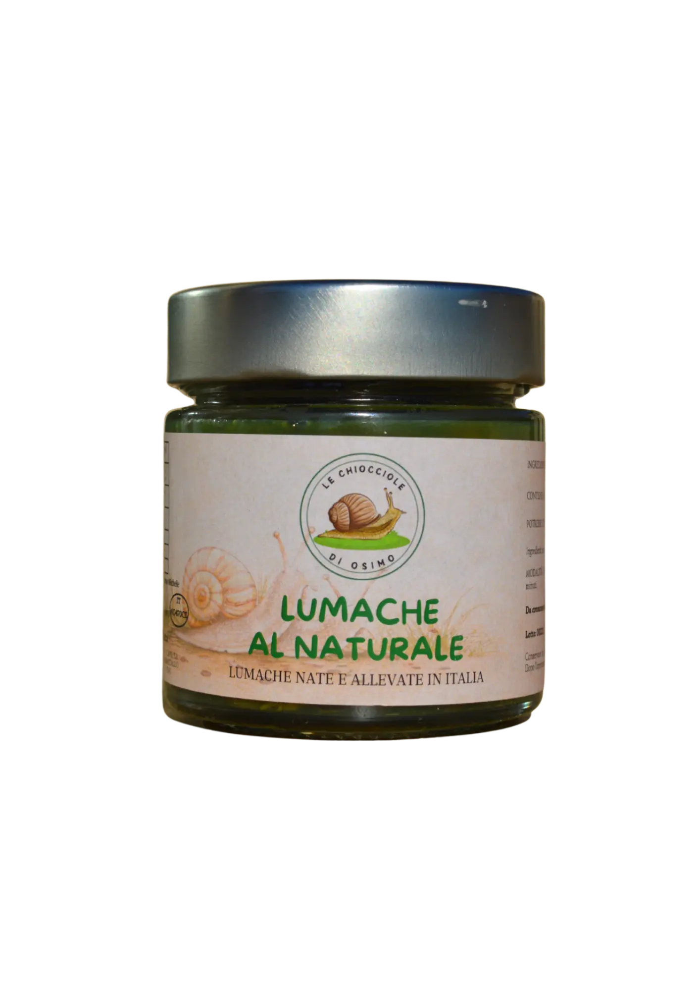 Barattolo in vetro da 200g di lumache al naturale Le Chiocciole di Osimo