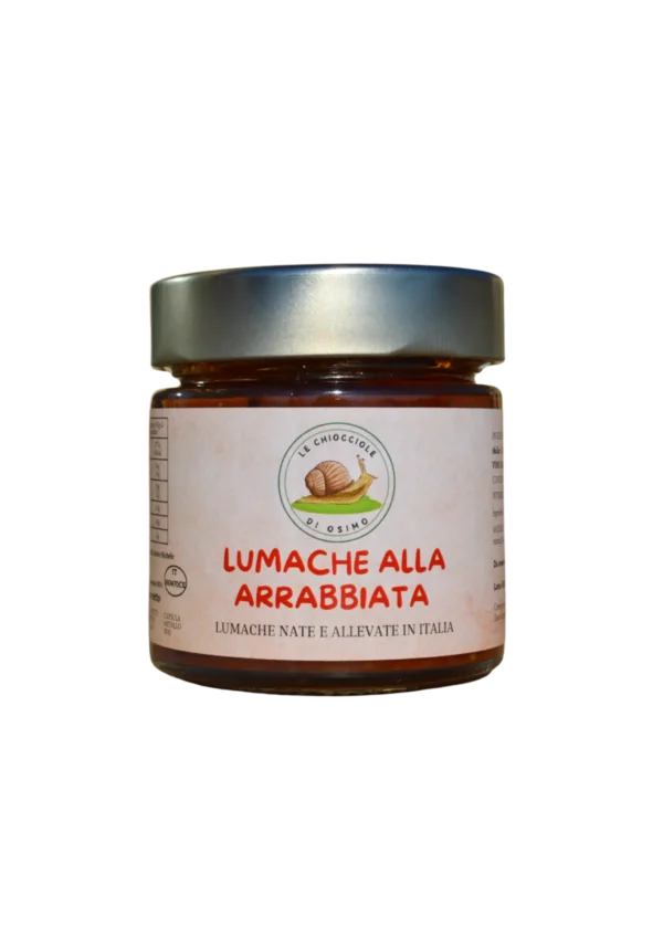 Barattolo in vetro da 200g di lumache all'arrabbiata Le Chiocciole di Osimo