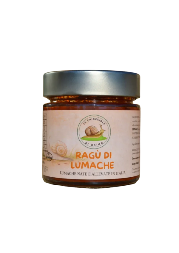 Barattolo in vetro da 200g di ragù di lumaca Le Chiocciole di Osimo
